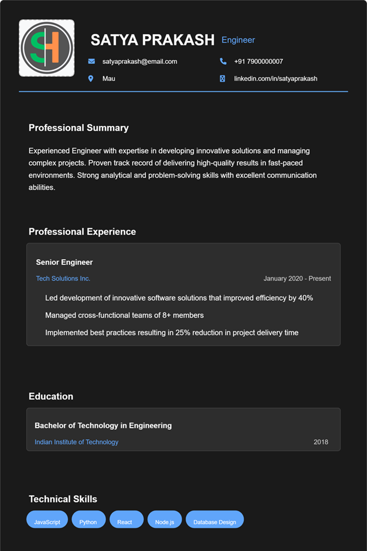 Resume Builder template